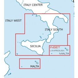 Italien Süd, Lampedusa, Malta VFR Karte Rogers Data
