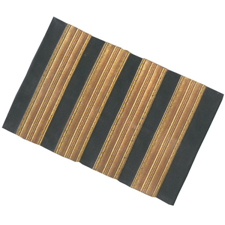 Captain Epaulets - 4 Bar - Black with Gold Stripes