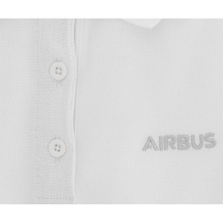 Airbus mens white organic cotton polo shirt M