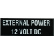 External Power 12 Volt Plakette, Aufkleber