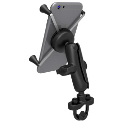 RAM Handlebar Rail Mount with Zinc Coated U-Bolt Base & Universal X-Grip (Patented) Large Phone/Phablet Cradle