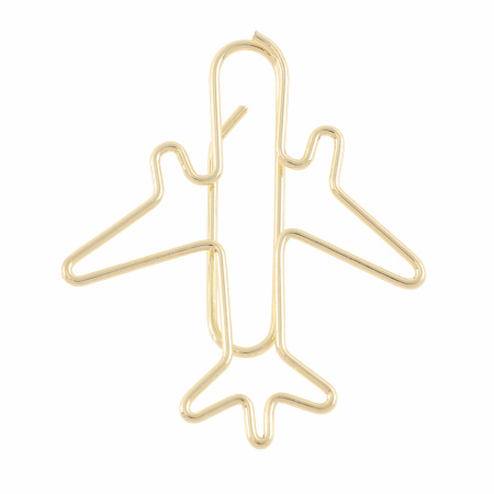 Airplane Paper Clips Gold