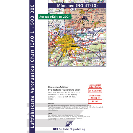 Deutschland München ICAO Karte Motorflug VFR 2024