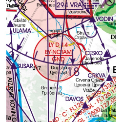 Serbien VFR Karte Rogers Data 2024