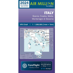 Carte VFR Italie et Suisse Air Million 2024