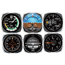 Ensemble de Sous-Verres d’Instruments d’Aviation