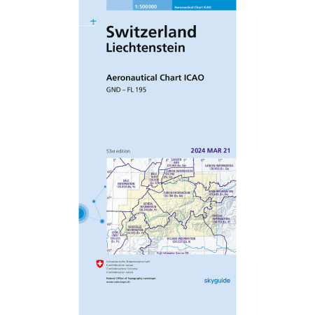 Schweiz ICAO Karte VFR 2025 (Vorbestellung)