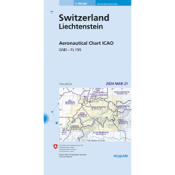 Suisse Carte aéronautique OACI 1:500 000 2025...