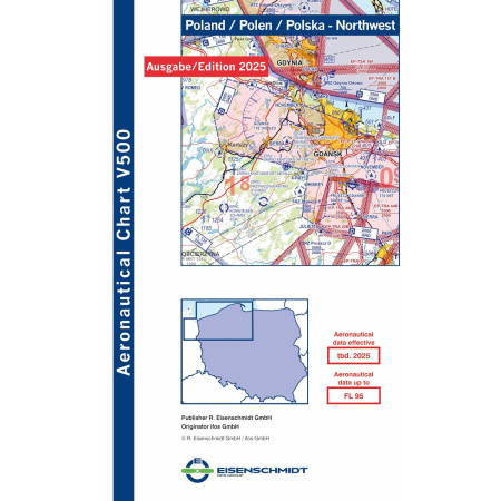 Polen Nordwest Visual 500 Karte VFR 2025